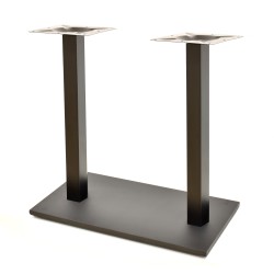 Base de mesa BEVERLY, rectangular, tubo cuadrado, negra, base de 70 x 40 cms
