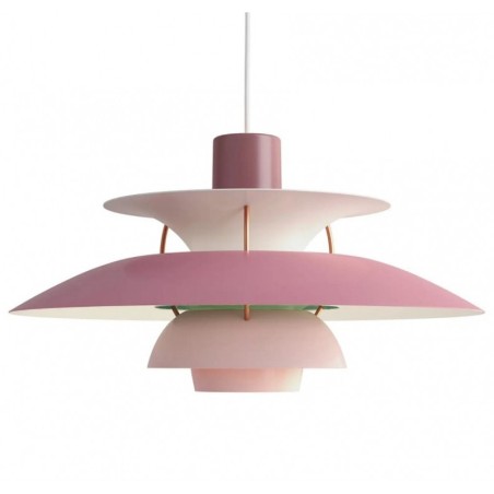 Lámpara DANISH, colgante, aluminio, rosa y verde