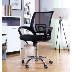 Sillón de oficina FISS NEW (M), negro, basculante