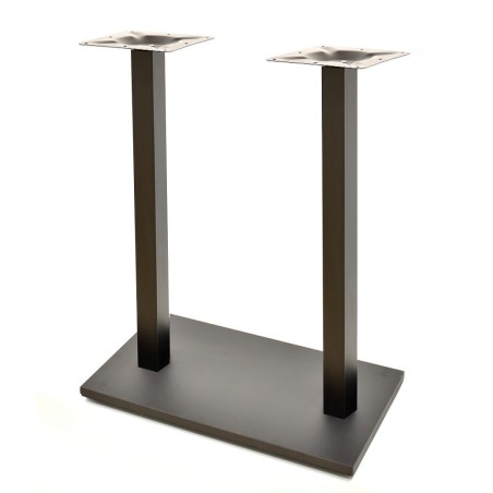 Base de mesa BEVERLY, alta, rectangular, tubo cuadrado, negra, base de 70 x 40 cms