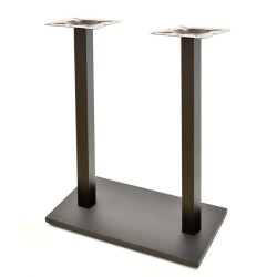 Base de mesa BEVERLY, alta, rectangular, tubo cuadrado, negra, base de 70 x 40 cms