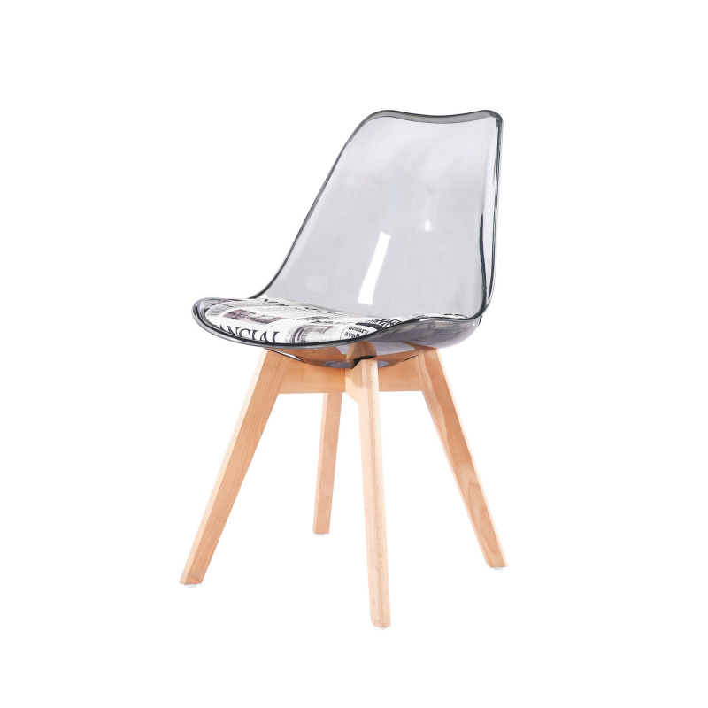 Silla TORRE 4P, madera, transparente