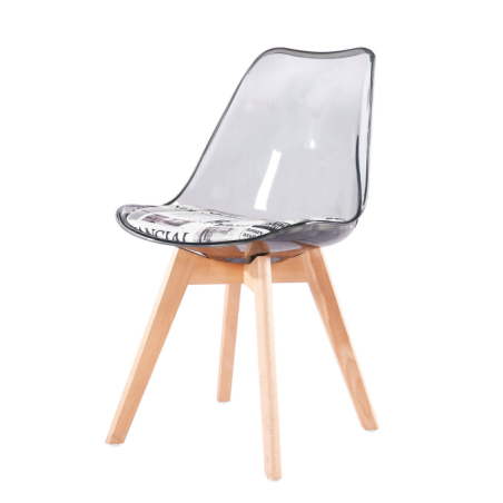 Silla TORRE 4P, madera, transparente