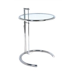 Mesa EG NEW, regulable, acero inoxidable y cristal