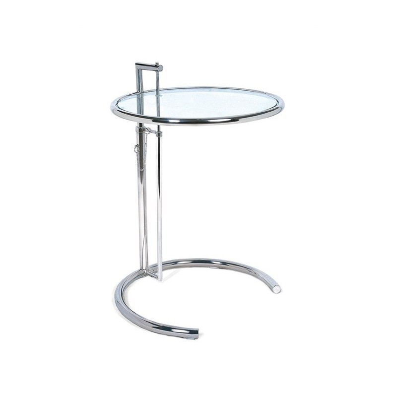 Mesa EG NEW, regulable, acero inoxidable y cristal