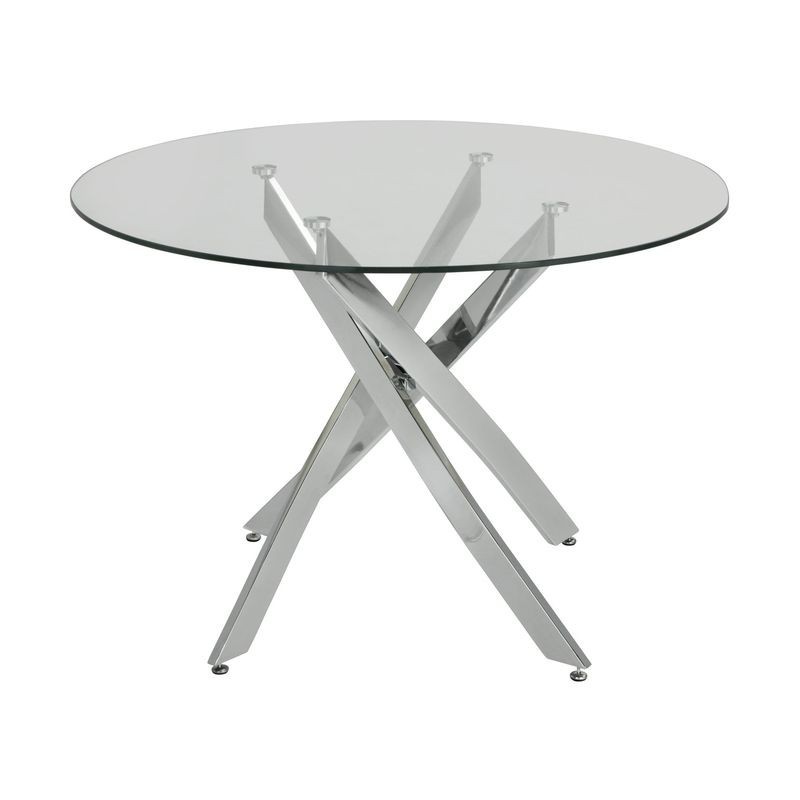 Mesa CHANTAL 100, cromada, cristal