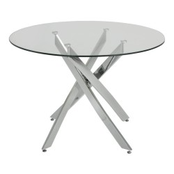 Mesa CHANTAL 100, cromada, cristal