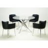 Mesa CHANTAL 100, cromada, cristal