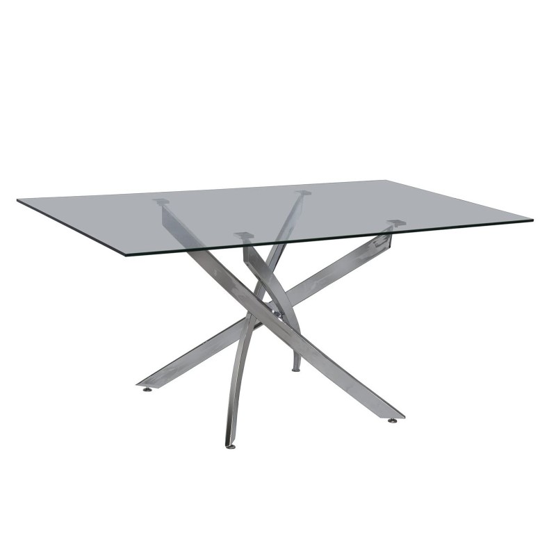 Mesa CHANTAL 150, cromada, cristal