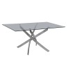 Mesa CHANTAL 150, cromada, cristal