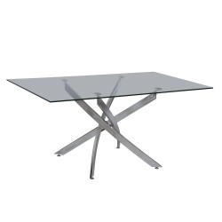 Mesa CHANTAL 150, cromada, cristal