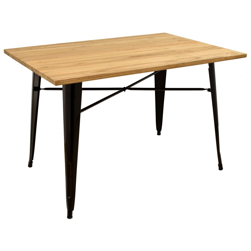 Mesa TOL, acero, negra, madera