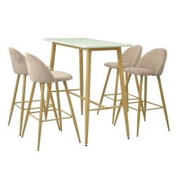 Mesa alta GOBBI, metal, blanca