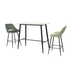 Mesa alta NITRA, metal, tapa blanca