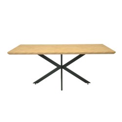 Mesa SORRENTO 180, metal, negro, tapa decor