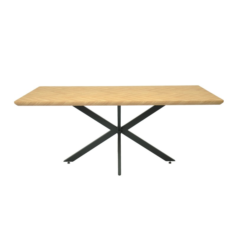 Mesa SORRENTO 180, metal, negro, tapa decor
