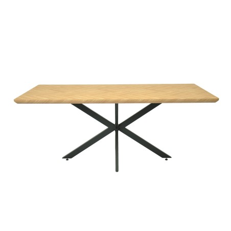 Mesa SORRENTO 180, metal, negro, tapa decor