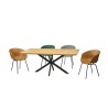 Mesa SORRENTO 180, metal, negro, tapa decor