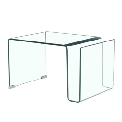 Mesa ATLANTIS (SU), baja, cristal curvado transparente