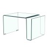 Mesa ATLANTIS (SU), baja, cristal curvado transparente