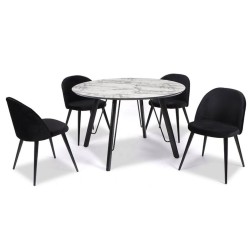 Mesa BIAGIO, metal, tapa DM imitación mármol
