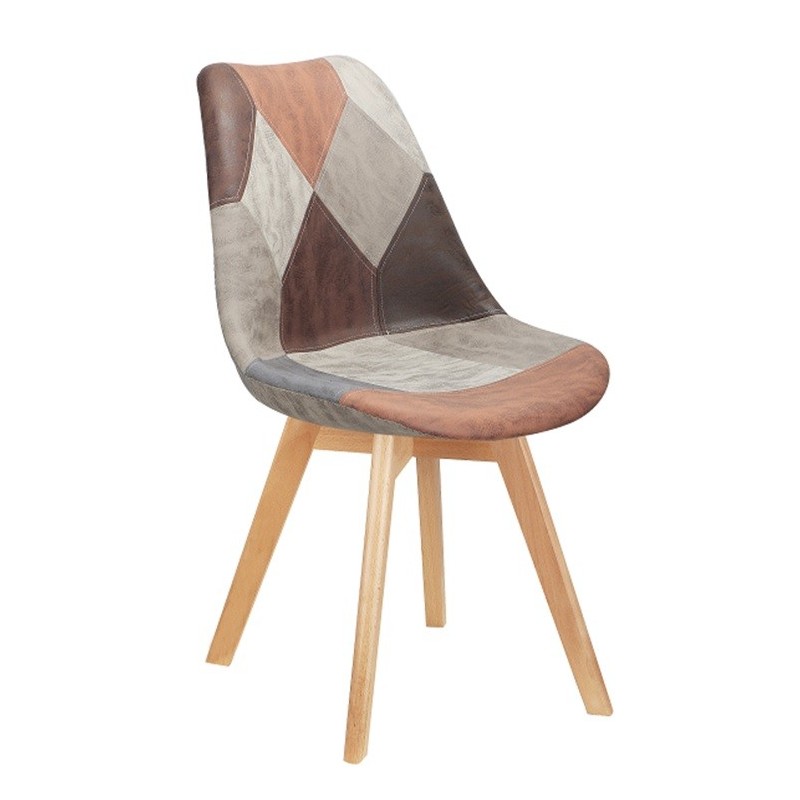 Silla TORRE 4P, madera, patchwork