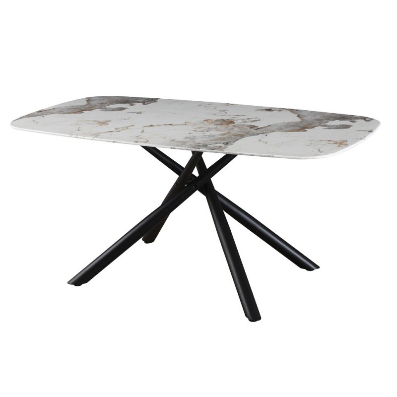 Mesa JAZZ, metal negro, tapa de cristal templado