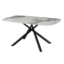 Mesa JAZZ, metal negro, tapa de cristal templado