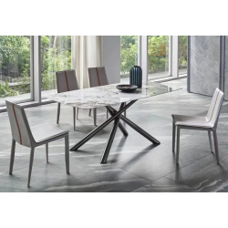 Mesa JAZZ, metal negro, tapa de cristal templado