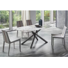 Mesa JAZZ, metal negro, tapa de cristal templado