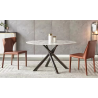 Mesa SAHARA, metal negro, tapa de cristal templado