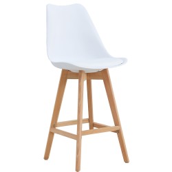 Taburete TORRE (SU), madera, blanco