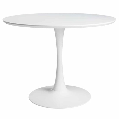 Mesa TUL (TO), base de metal, tapa lacada blanca