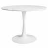 Mesa TUL (TO), base de metal, tapa lacada blanca