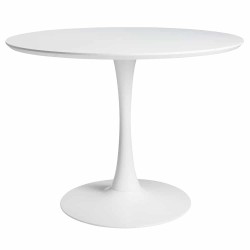 Mesa TUL (TO), base de metal, tapa lacada blanca