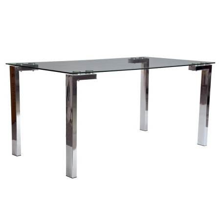 Mesa LAINEY 140 (M), cromada, cristal