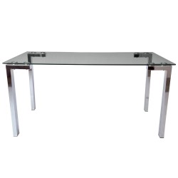 Mesa LAINEY 140 (M), cromada, cristal