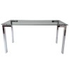 Mesa LAINEY 140 (M), cromada, cristal