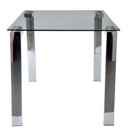 Mesa LAINEY 140 (M), cromada, cristal
