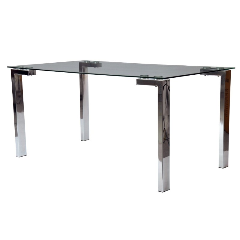 Mesa LAINEY 160 (M), cromada, cristal