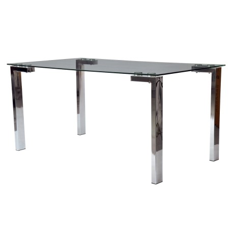 Mesa LAINEY 160 (M), cromada, cristal