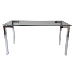 Mesa LAINEY 160 (M), cromada, cristal