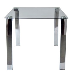 Mesa LAINEY 160 (M), cromada, cristal