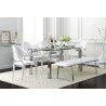 Mesa LAINEY 160 (M), cromada, cristal