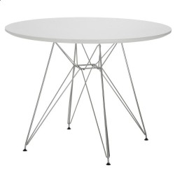 Mesa STAR, cromada, lacada blanca
