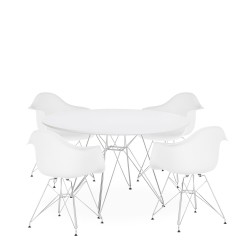 Mesa STAR, cromada, lacada blanca