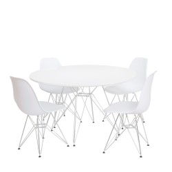 Mesa STAR, cromada, lacada blanca