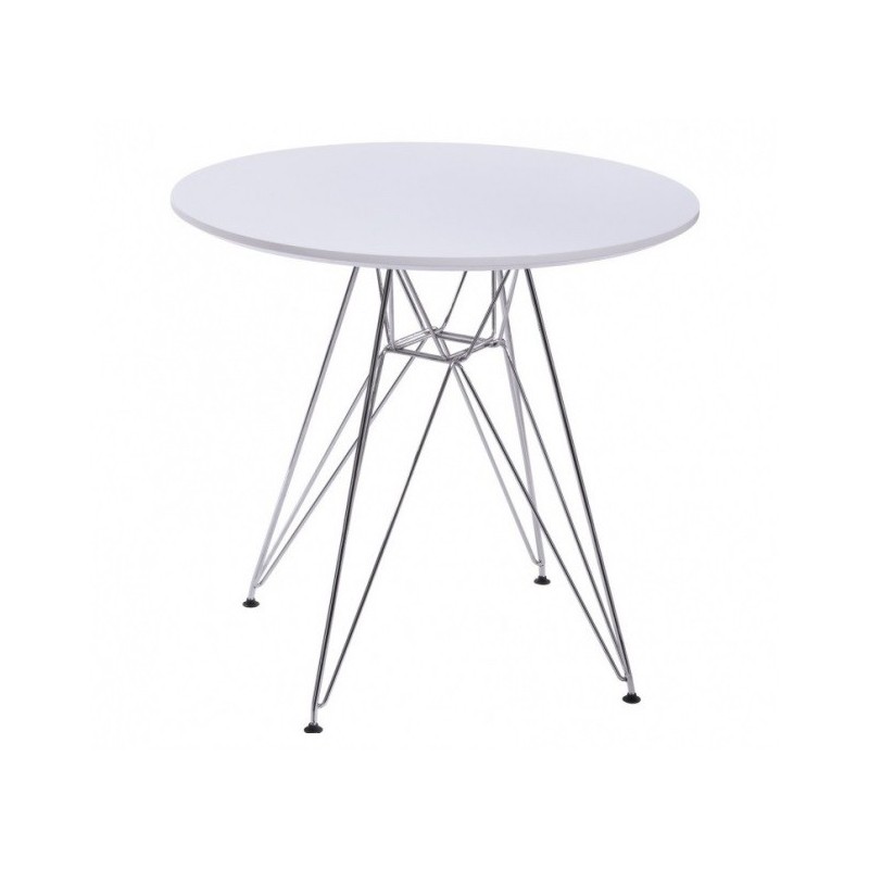 Mesa STAR, cromada, tapa blanca