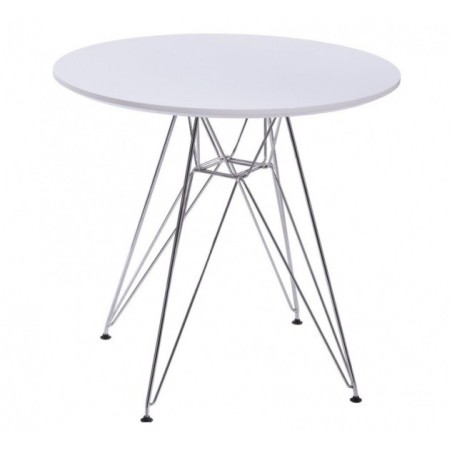 Mesa STAR, cromada, tapa blanca