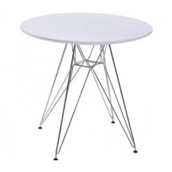 Mesa STAR, cromada, tapa blanca